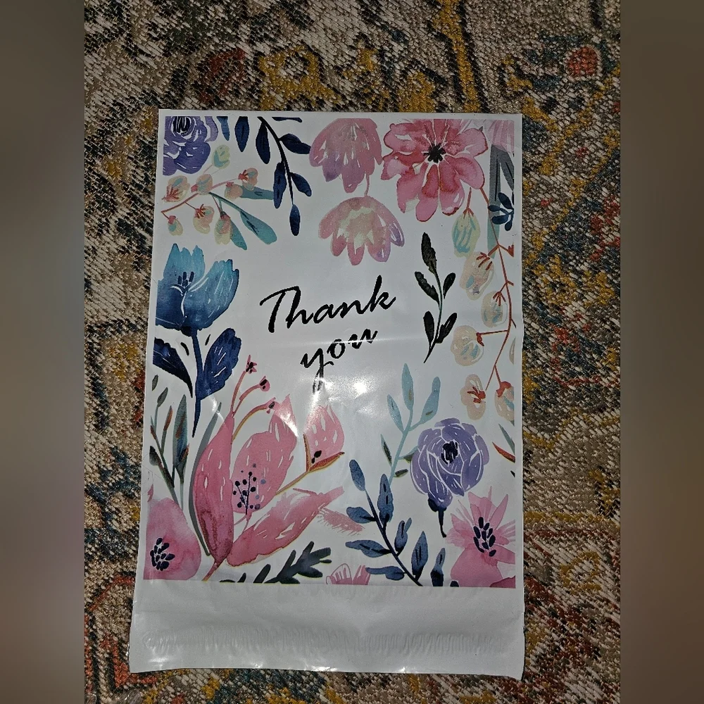 10x13 floral thank you poly mailer quantity of ten